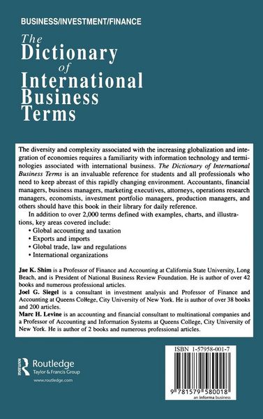 Produktbild: The Dictionary of International Business Terms