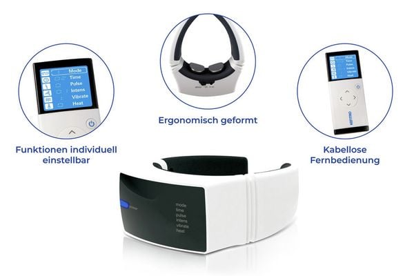Elektrischer Nacken Masseur, Massagegerät mit FIR-Infrarotwärme, Vibrationsmassage & Magnetfeld