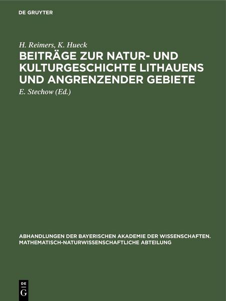 Produktbild: Beitr&auml;ge zur Natur- und Kulturgeschichte Lithauens und angrenzender Gebiete