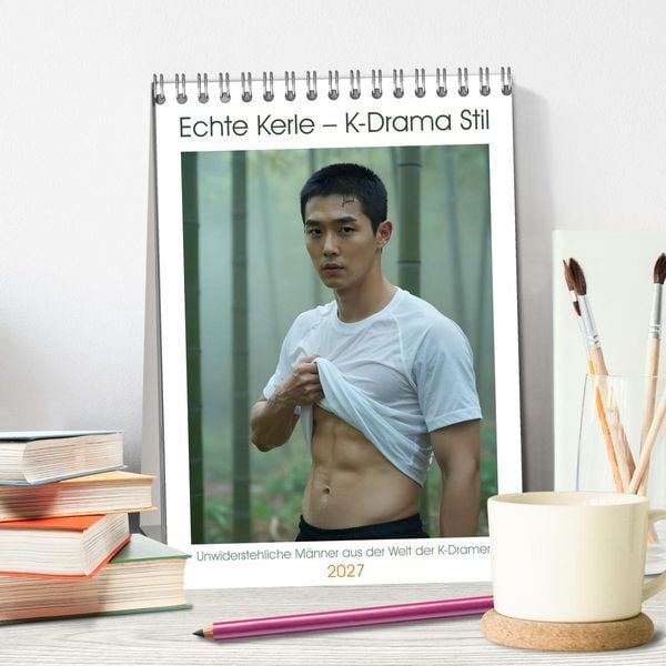 Produktbild: Echte Kerle &ndash; K-Drama Stil (Tischkalender 2027 DIN A5 hoch), CALVENDO Monatskalender