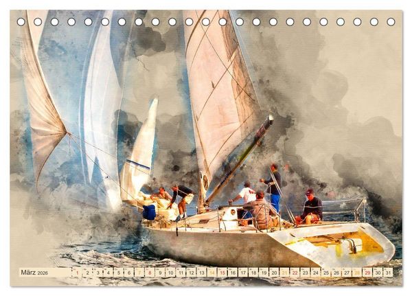 Produktbild: Ich liebe Segeln (Tischkalender 2026 DIN A5 quer), CALVENDO Monatskalender