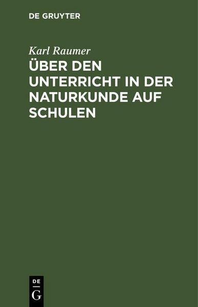 Produktbild: &Uuml;ber den Unterricht in der Naturkunde auf Schulen