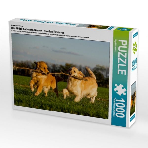 CALVENDO Puzzle Ein Motiv aus dem Kalender Das Glück hat einen Namen - Golden Retriever | 1000 Teile Lege-Größe 64x48cm Foto-Puzzle für glückliche