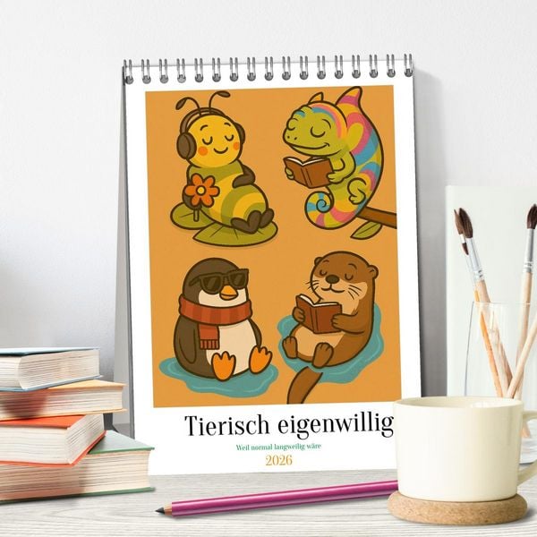 Produktbild: Tierisch eigenwillig - Weil normal langweilig w&auml;re (Tischkalender 2026 DIN A5 hoch), CALVENDO Monatskalender