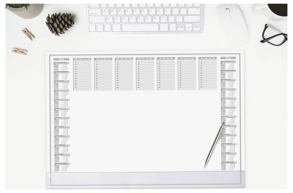 Produktbild: Sigel H6366 Schreibunterlage Papier Wochenplan mit Schutzklappe (B x H) 59.5 cm x 41 cm 2026, 2027 40 Blatt