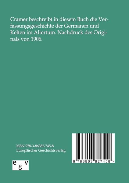Produktbild: Die Verfassungsgeschichte der Germanen und Kelten
