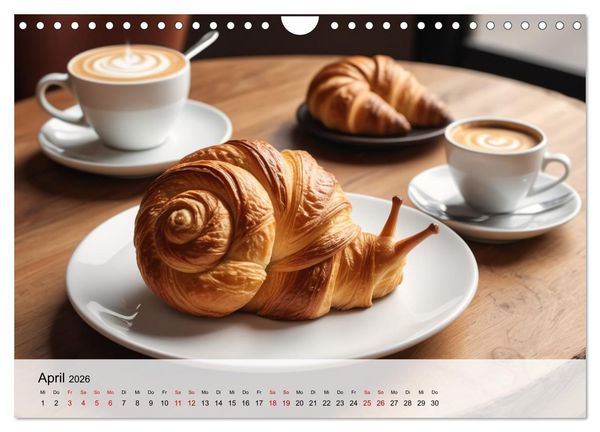 Produktbild: Tierische Croissants (Wandkalender 2026 DIN A4 quer), CALVENDO Monatskalender