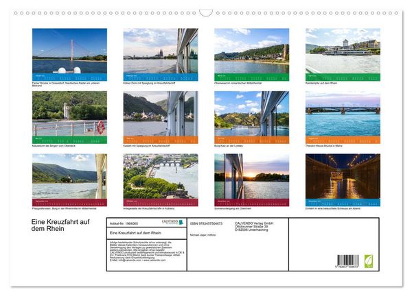 Produktbild: Eine Kreuzfahrt auf dem Rhein (Wandkalender 2026 DIN A2 quer), CALVENDO Monatskalender