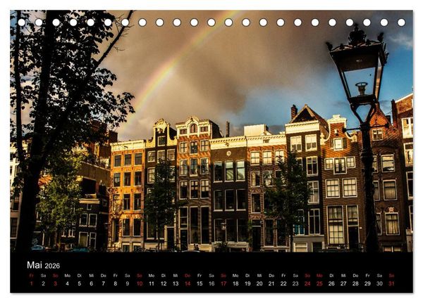 Produktbild: psychadelic Amsterdam - Stadtansichten zwischen Tag und Traum (Tischkalender 2026 DIN A5 quer), CALVENDO Monatskalender