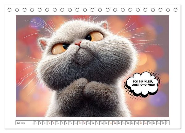 Produktbild: Katzenhumor im Blick (Tischkalender 2026 DIN A5 quer), CALVENDO Monatskalender
