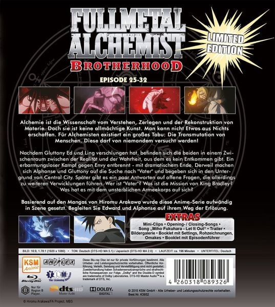 Produktbild: Fullmetal Alchemist - Brotherhood Vol. 4/Episode 25-32 [LE]