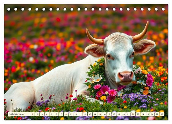 Produktbild: Zauberhaft geschm&uuml;cktes Milchvieh (Tischkalender 2026 DIN A5 quer), CALVENDO Monatskalender