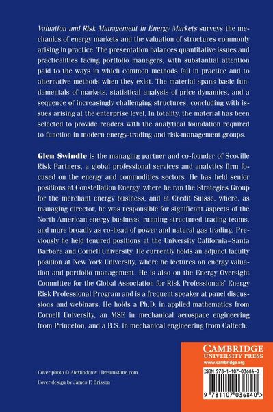 Produktbild: Valuation and Risk Management in Energy Markets