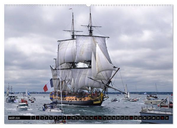 Produktbild: L'Hermione &agrave; Saint-Malo (Calendrier mural 2026 DIN A2 vertical) calendrier de bureau