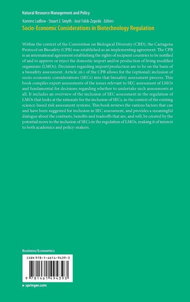 Produktbild: Socio-Economic Considerations in Biotechnology Regulation