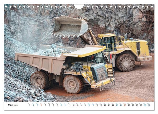 Produktbild: Mining machines in action - Various open-pit mines (Wall Calendar 2026 DIN A4 landscape), CALVENDO 12 Month Wall Calendar