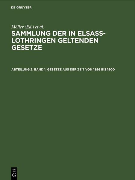 Produktbild: Gesetze aus der Zeit von 1896 bis 1900