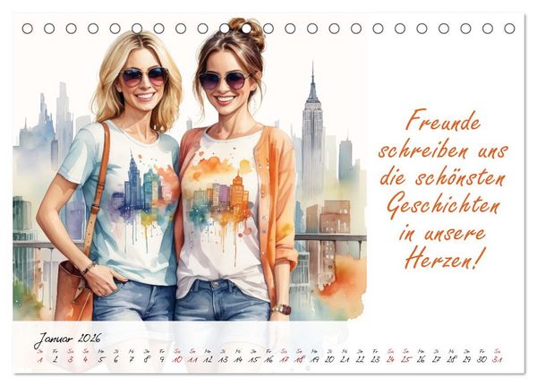 Produktbild: Beste Freundinnen (Tischkalender 2026 DIN A5 quer), CALVENDO Monatskalender