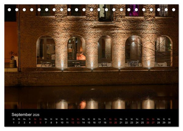 Produktbild: Buxtehude bei Nacht (Tischkalender 2026 DIN A5 quer), CALVENDO Monatskalender