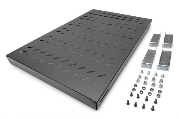 Produktbild: Digitus DN-97649 19 Zoll Netzwerkschrank-Ger&auml;teboden 1 HE variable Befestigungsschienen Geeignet f&uuml;r Schranktiefe: 1000 mm Schwarz (RAL 9005)