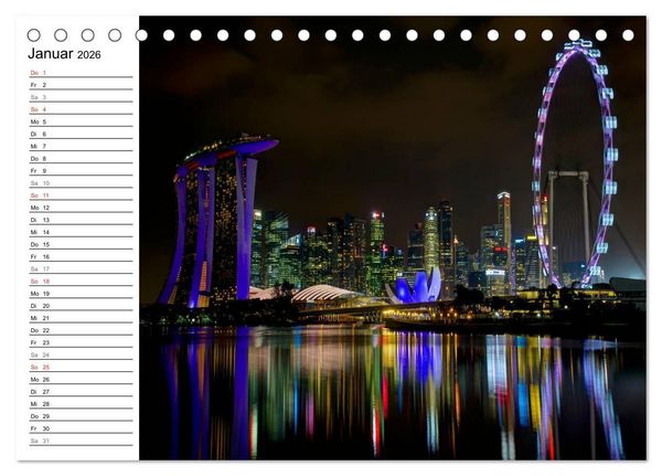 Produktbild: Singapur Stadt der Skylines (Tischkalender 2026 DIN A5 quer), CALVENDO Monatskalender