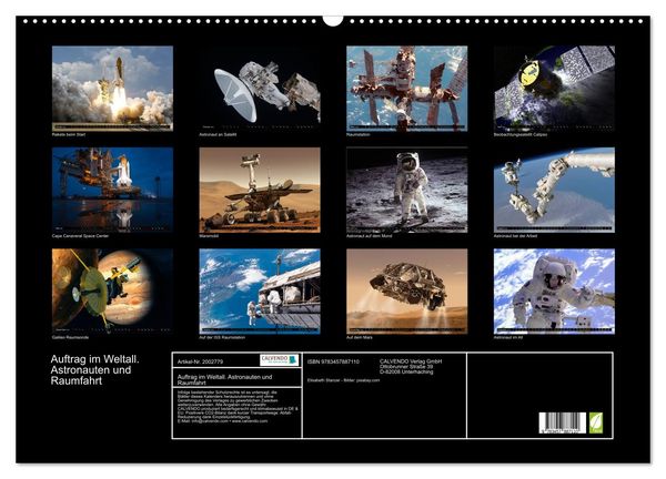 Produktbild: Auftrag im Weltall. Astronauten und Raumfahrt (Wandkalender 2026 DIN A2 quer), CALVENDO Monatskalender