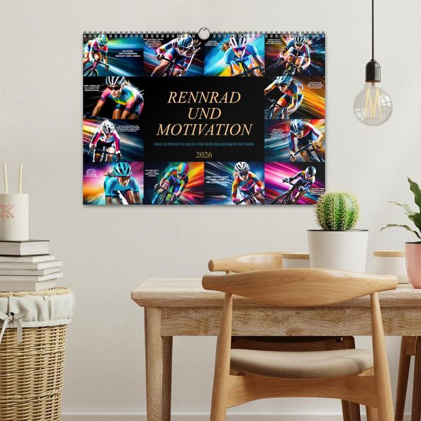 Produktbild: Rennrad und Motivation (Wandkalender 2026 DIN A3 quer), CALVENDO Monatskalender