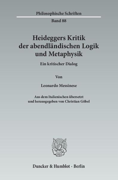 Produktbild: Heideggers Kritik der abendl&auml;ndischen Logik und Metaphysik.