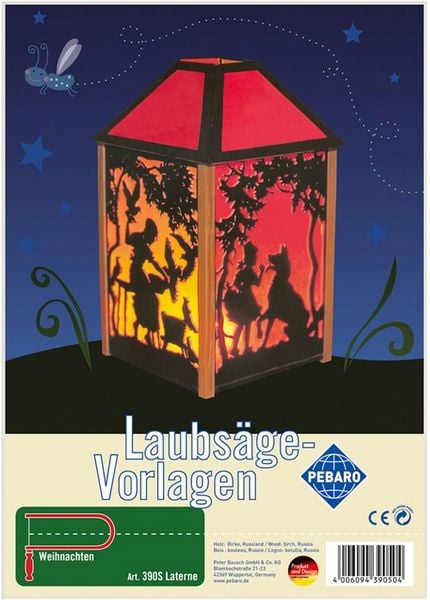 PEBARO 390S - Laubsägevorlage Laterne, 4 Platten, Größe DIN A4