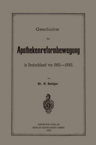 Produktbild: Geschichte der Apothekenreformbewegung in Deutschland von 1862&ndash;1882