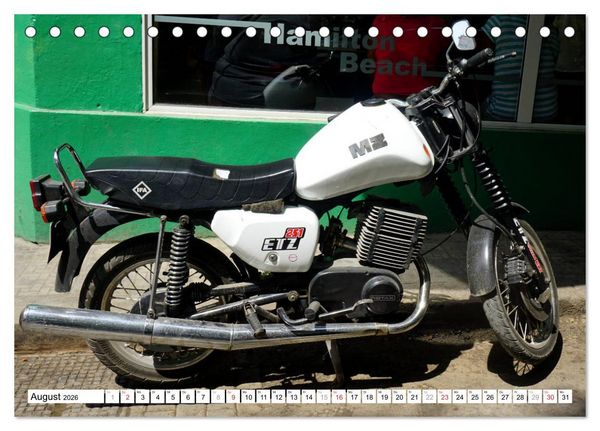 Produktbild: MZ - Ein Motorrad aus der DDR in Kuba (Tischkalender 2026 DIN A5 quer), CALVENDO Monatskalender