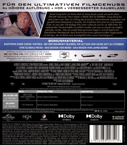James Bond 007: Keine Zeit zu sterben (4K Ultra HD) (+ Blu-ray 2D)