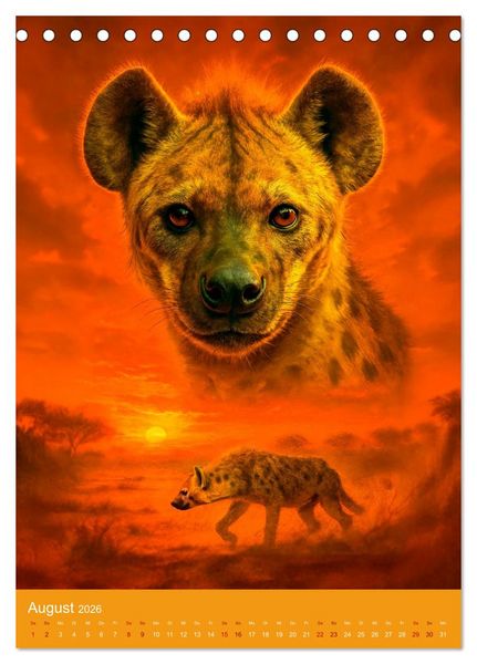 Produktbild: Afrikas wilde Seele - Magische Tierwelt im Portr&auml;t (Tischkalender 2026 DIN A5 hoch), CALVENDO Monatskalender