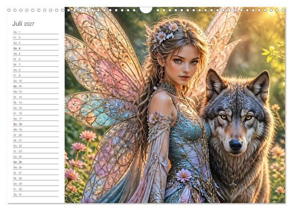 Produktbild: Magische Weggef&auml;hrten - Zw&ouml;lf Feen und ihre tierischen Begleiter (Wandkalender 2027 DIN A3 quer), CALVENDO Monatskalender