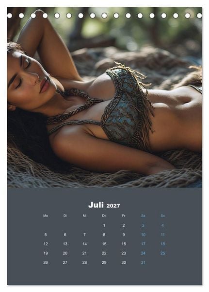 Produktbild: Indianische Sch&ouml;nheiten Kalender: Sinnliche Glamour Frauen in KI Kunst (Tischkalender 2027 DIN A5 hoch), CALVENDO Monatskalender