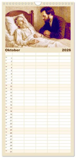 Produktbild: Familienplaner 2026 - Leo Tolstoi mit 5 Spalten (Wandkalender, 21 x 45 cm) CALVENDO