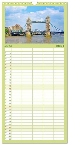 Produktbild: Familienplaner 2027 - Britische Inseln - Highlights des K&ouml;nigreichs mit 5 Spalten (Wandkalender, 21 x 45 cm) CALVENDO