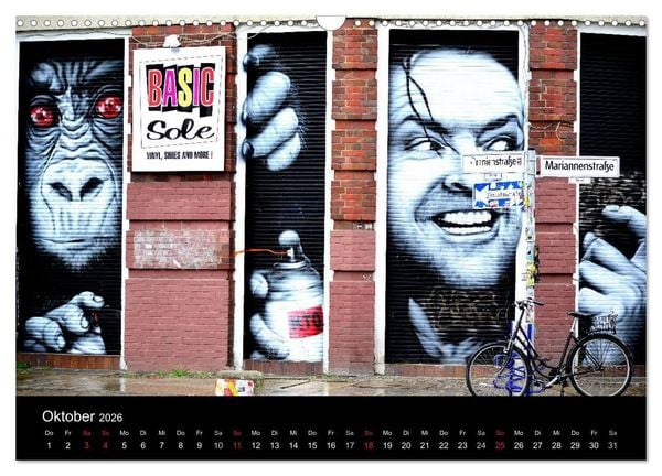Produktbild: Urbane Kunst - Streetart 2026 (Wandkalender 2026 DIN A3 quer), CALVENDO Monatskalender