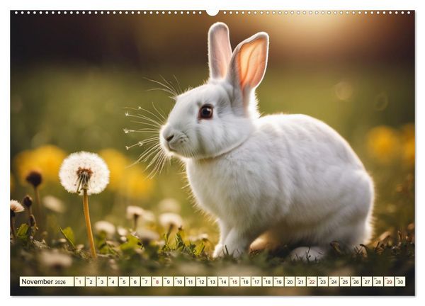 Produktbild: M&uuml;mmelm&auml;nner - Goldige Kaninchen (hochwertiger Premium Wandkalender 2026 DIN A2 quer), Kunstdruck in Hochglanz