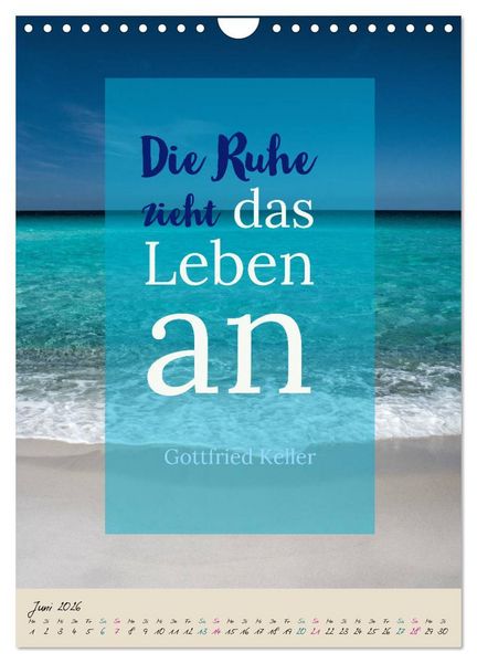 Produktbild: Aktiviere deine Gelassenheit Weisheiten und Zitate (Wandkalender 2026 DIN A4 hoch), CALVENDO Monatskalender