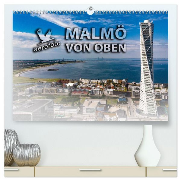 Produktbild: Malm&ouml; von oben (hochwertiger Premium Wandkalender 2026 DIN A2 quer), Kunstdruck in Hochglanz