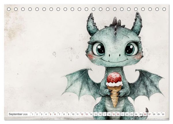 Produktbild: Dinozauber &ndash; Wenn Urzeitbewohner zu Freunden werden (Tischkalender 2026 DIN A5 quer), CALVENDO Monatskalender