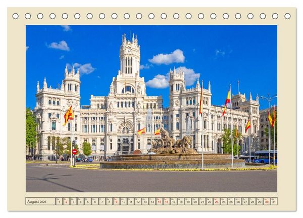 Produktbild: Madrid &ndash; Metropole mit Herz (Tischkalender 2026 DIN A5 quer), CALVENDO Monatskalender