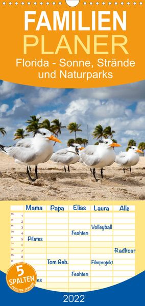 Produktbild: Familienplaner Florida - Sonne, Str&auml;nde und Naturparks (Wandkalender 2022 , 21 cm x 45 cm, hoch)