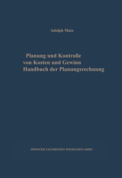 Produktbild: Planung und Kontrolle von Kosten und Gewinn