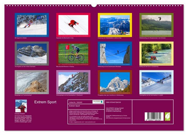 Produktbild: Extrem Sport (hochwertiger Premium Wandkalender 2026 DIN A2 quer), Kunstdruck in Hochglanz