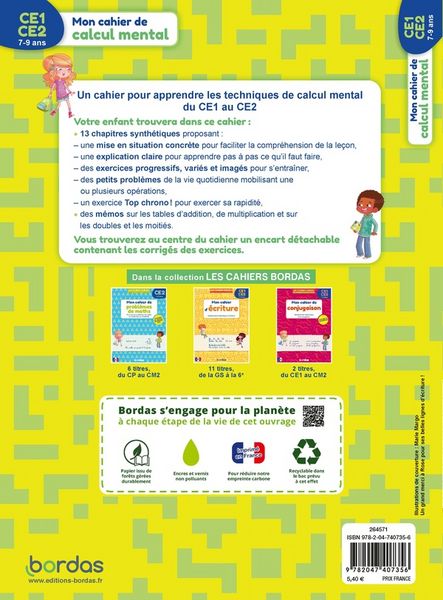 Produktbild: Mon cahier de calcul mental CE1, CE2, 7-9 ans