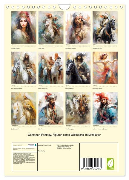 Produktbild: Osmanen-Fantasy. Figuren eines Weltreichs im Mittelalter (Wandkalender 2026 DIN A4 hoch), CALVENDO Monatskalender