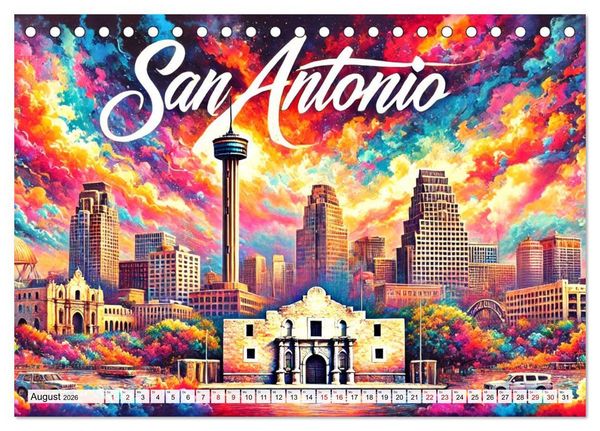 Produktbild: Stadtansichten der USA in Tusche (Tischkalender 2026 DIN A5 quer), CALVENDO Monatskalender