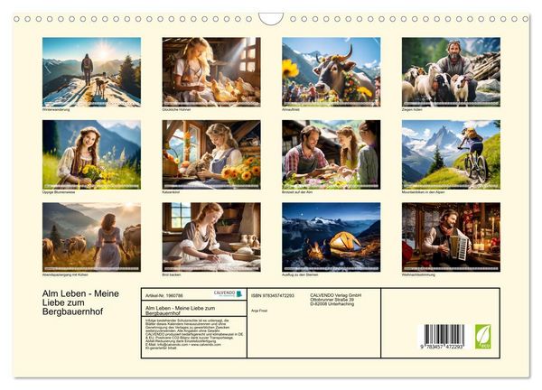 Produktbild: Alm Leben - Meine Liebe zum Bergbauernhof (Wandkalender 2026 DIN A3 quer), CALVENDO Monatskalender
